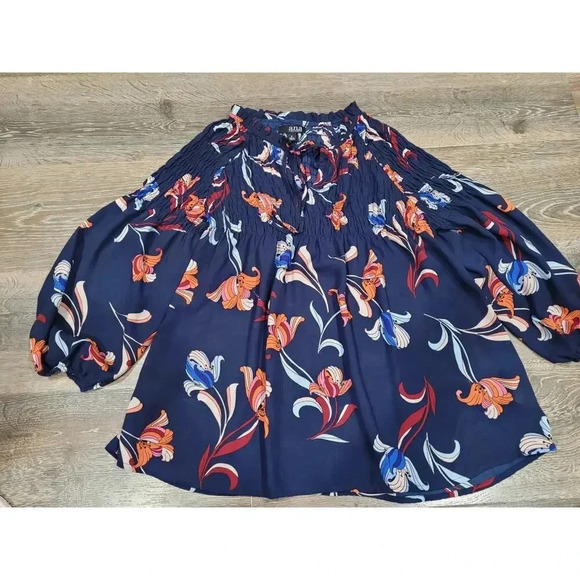 Ana floral women's‎ long sleeve top flowing size small #9 - Picture 1 of 3